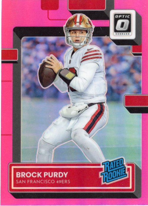 2022 Panini Optic Brock Purdy Rated Rookie RC #277 - Pink 49ers