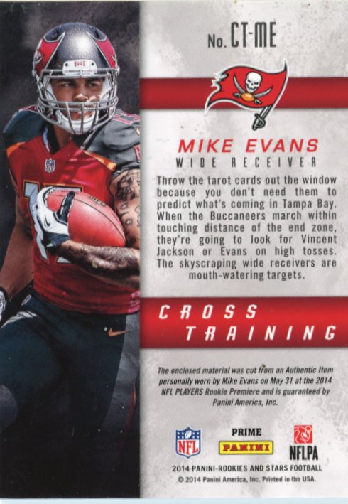 2014 Panini Rookies and Stars Mike Evans RC #CT-ME - #/25 Patch Buccaneers