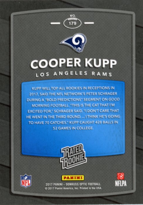 2017 Panini Donruss Optic Cooper Kupp Rated Rookie RC #179 - Rams