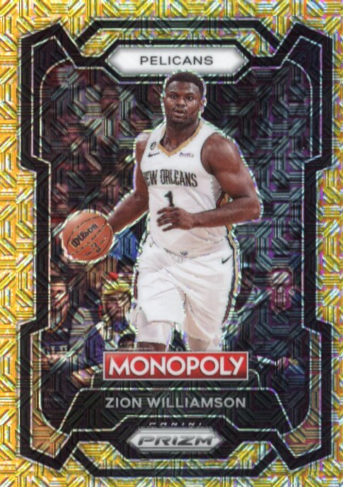 2023/24 Panini Prizm Monopoly Zion Williamson #55 - #/500 Gold Millionaire Shimmer Pelicans