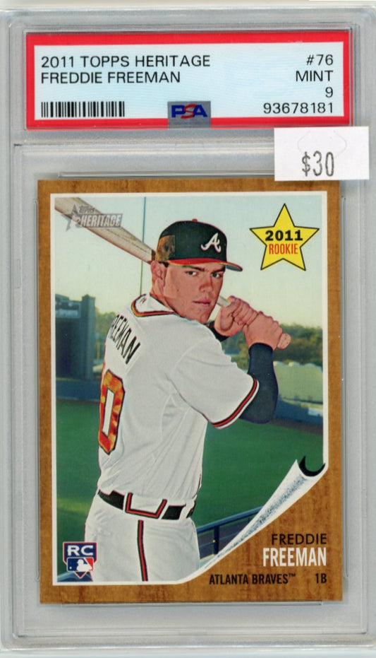 2011 Topps Heritage Freddie Freeman #76 - PSA 9 Braves