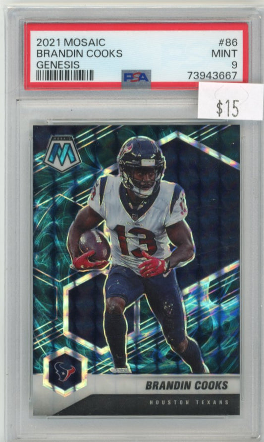 2021 Panini Mosaic Brandin Cooks #86 - Genesis PSA 9 Texans