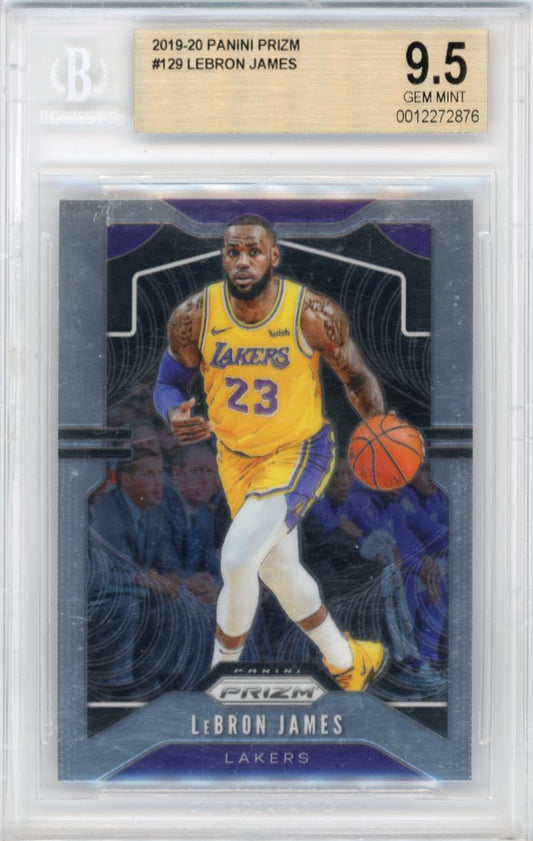 2019/20 Panini Prizm LeBron James #129 - Beckett 9.5 Lakers