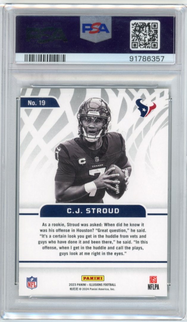 2023 Panini Illusions CJ Stroud #19 - Amazing PSA 10 Texans