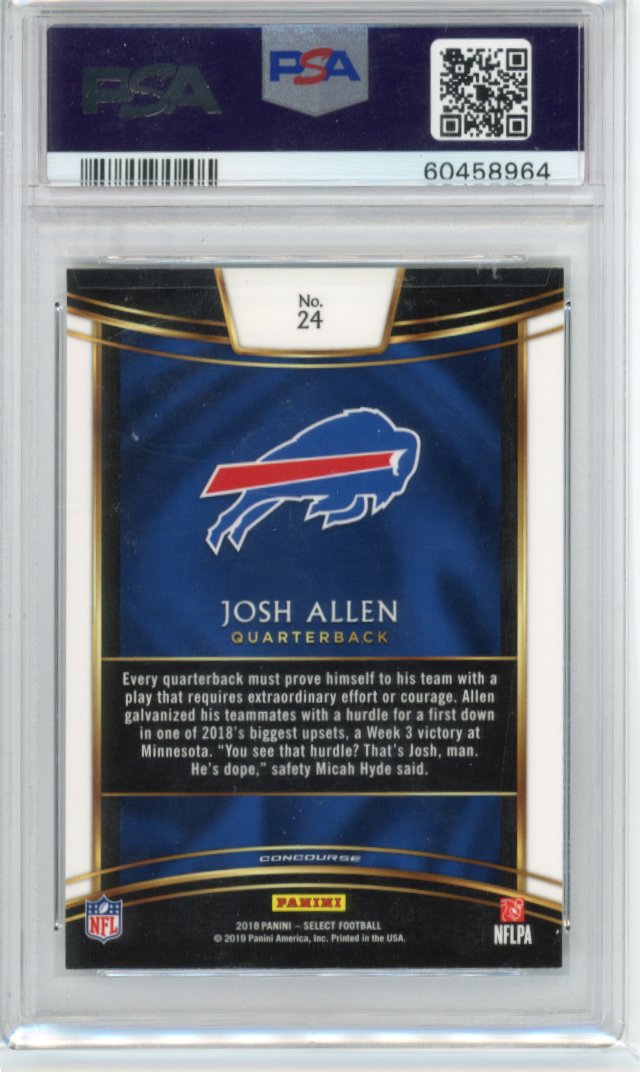 2018 Panini Select Josh Allen RC #24 - PSA 10 Bills