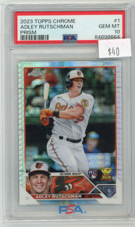 2023 Topps Chrome Adley Rutschman RC #1 - Prism PSA 10 Orioles