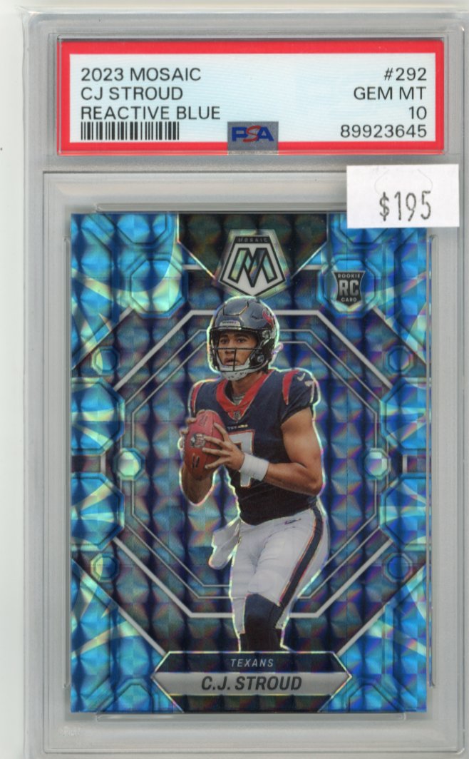 2023 Panini Mosaic CJ Stroud RC #292 - Reactive Blue PSA 10 Texans