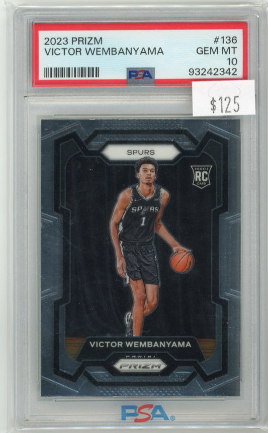 2023 Panini Prizm Victor Wembanyama RC #136 - PSA 10 Spurs