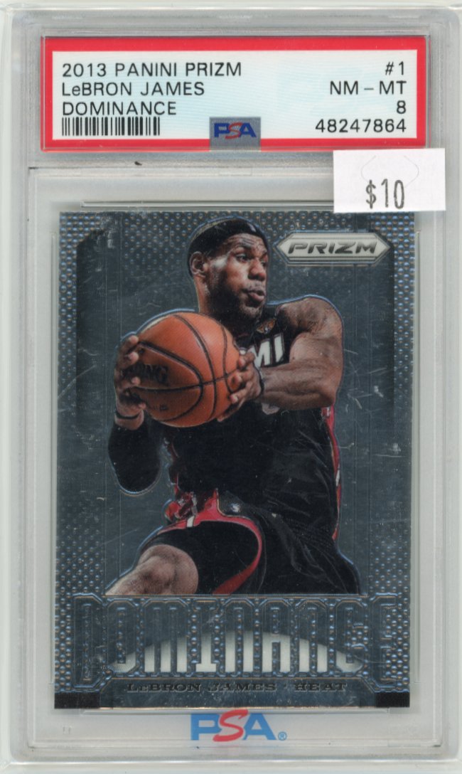 2013 Panini Prizm LeBron James #1 - Dominance PSA 8 Heat