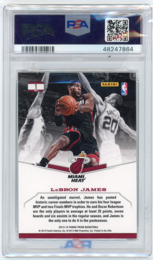 2013 Panini Prizm LeBron James #1 - Dominance PSA 8 Heat