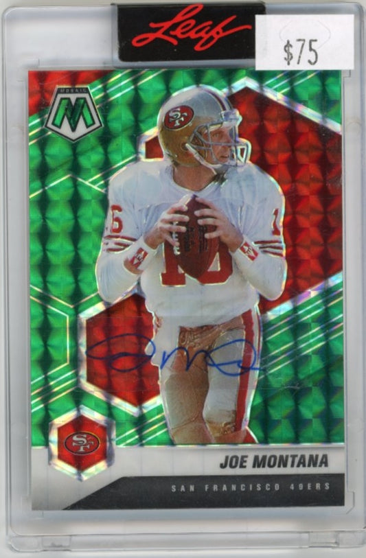 2021 Mosaic Joe Montana #174 - Leaf Autograph BAS 49ers