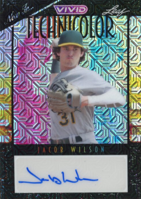 2023 Leaf Vivid Jacob Wilson #T-JWI - Technicolor Autograph #/5 Black Athletics