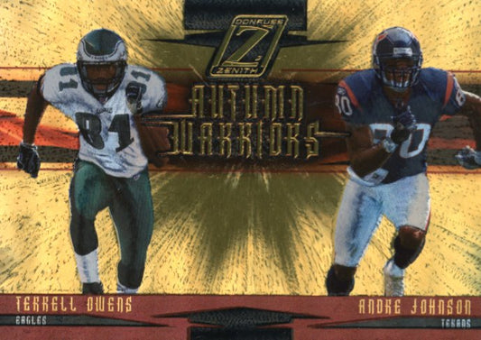 2005 Donruss Zenith Terrell Owens Andre Johnson #AW-16 - Autumn Warriors #/100 Eagles Texans