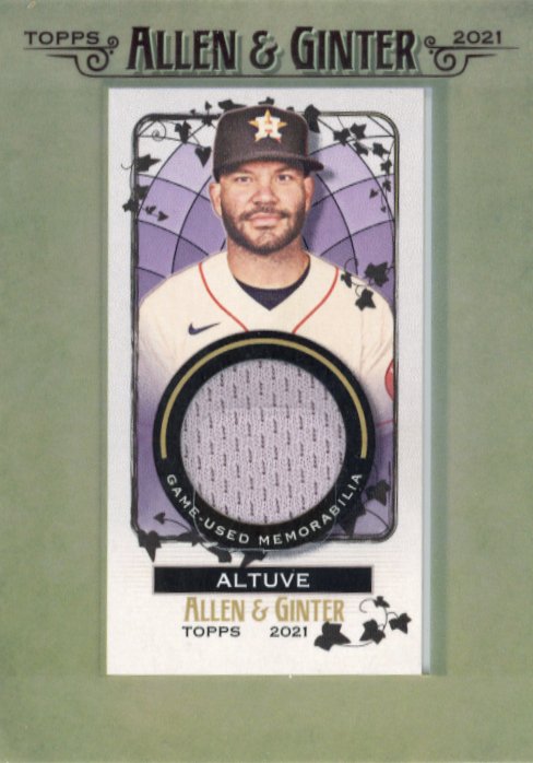 2021 Topps Allen & Ginter Jose Altuve #MFR-JAL - Mini Relic Patch Astros