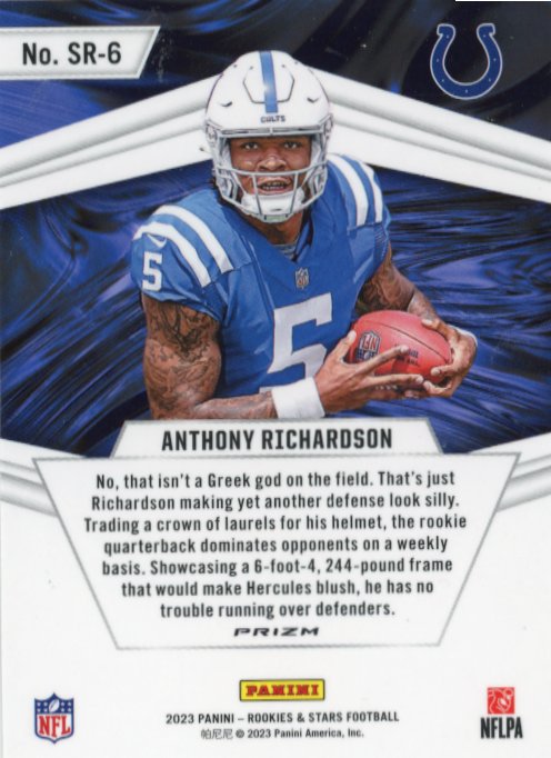 2023 Panini Rookies & Stars Anthony Richardson RC #SR-6 - Prizm Stellar Rookies Colts