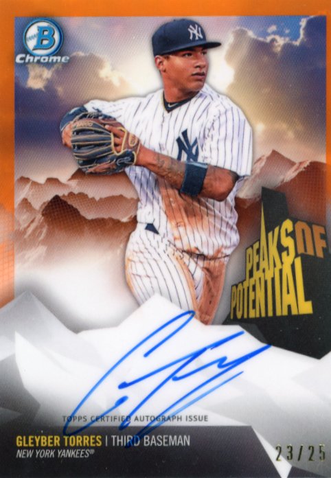 2018 Bowman Chrome Gleyber Torres #PPA-GT - #/25 Orange Autograph