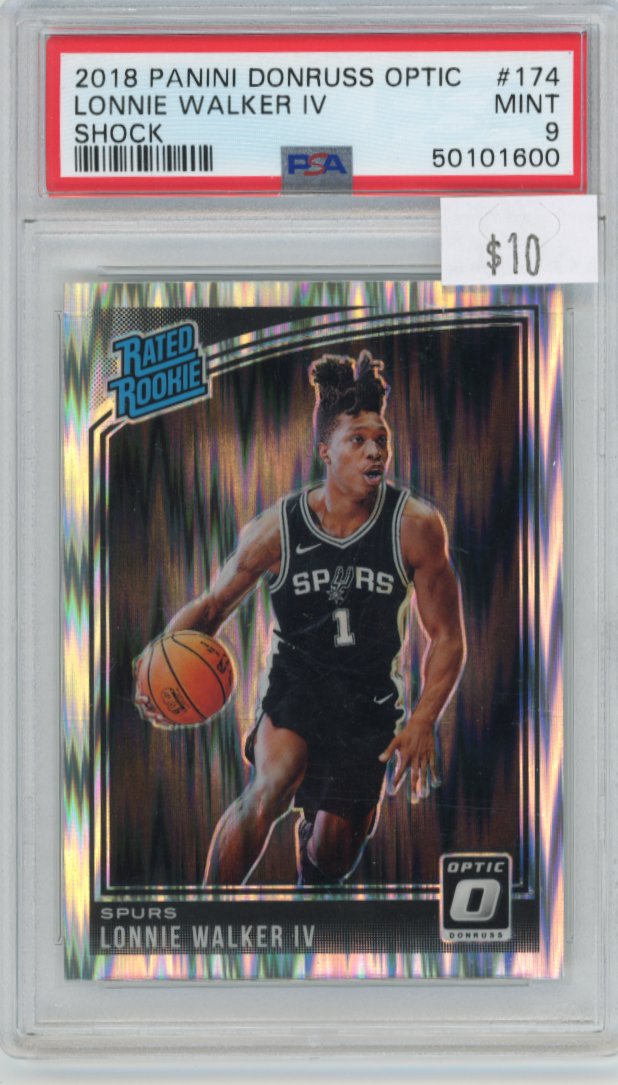 2018/19 Panini Donruss Optic Lonnie Walker IV #174 - Shock PSA 9 Spurs