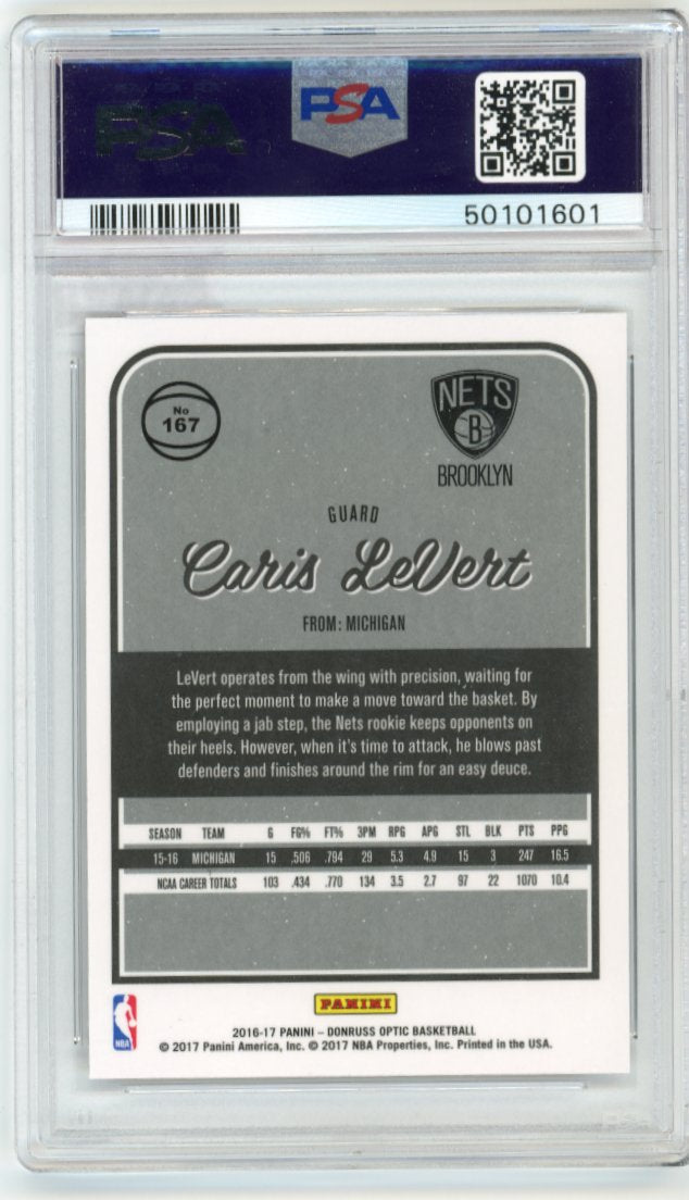 2016/17 Panini Donruss Optic Caris LeVert #167 - PSA 10 Nets