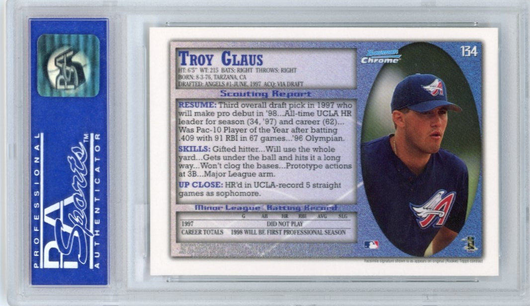 1998 Bowman Chrome Troy Glaus #134 - PSA 9 Angels