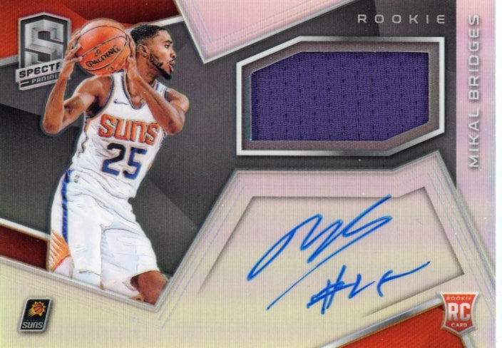 2018/19 Panini Spectra Mikal Bridges RC #110 - #/299 Patch Autograph Suns