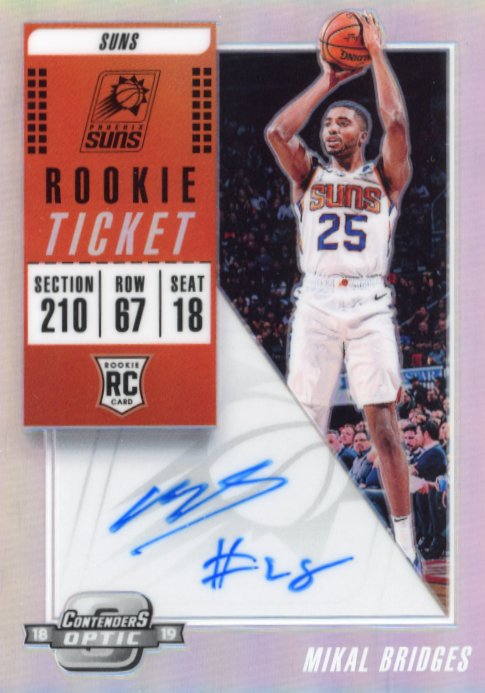 2018/19 Panini Contenders Optic Mikal Bridges RC #130 - Holo Autograph Suns