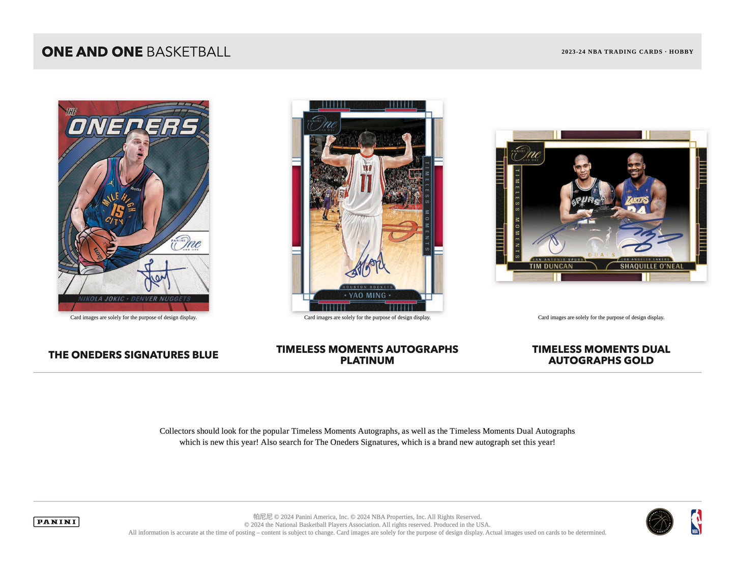 PRESALE - 2023/24 Panini One and One Basketball Hobby Box