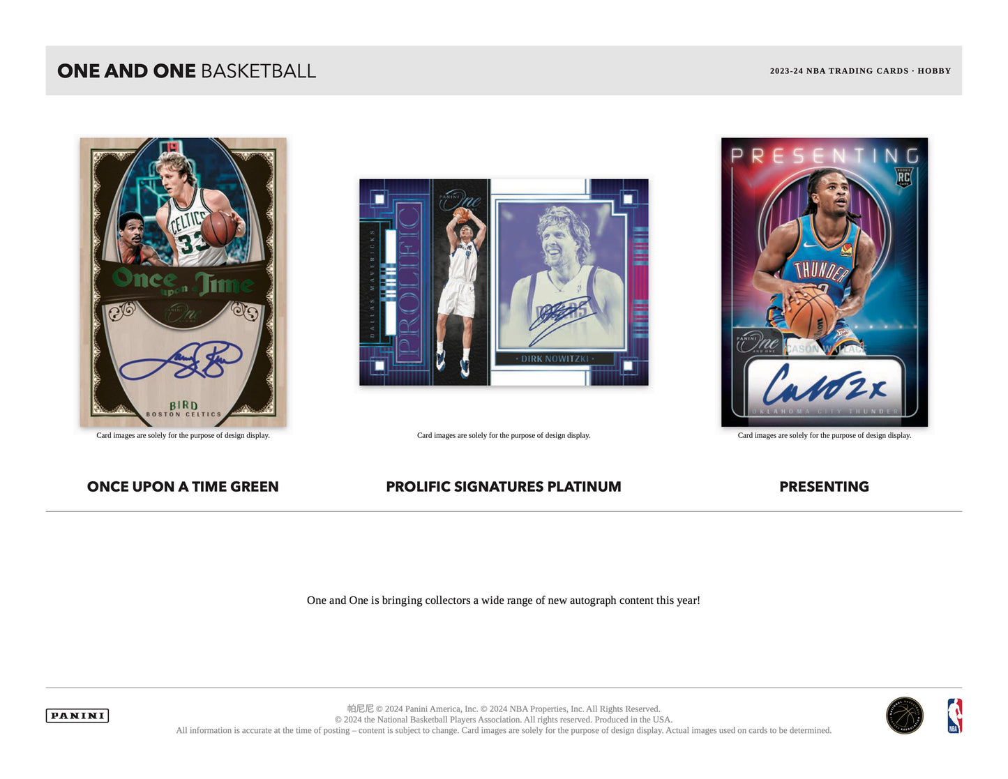 PRESALE - 2023/24 Panini One and One Basketball Hobby Box