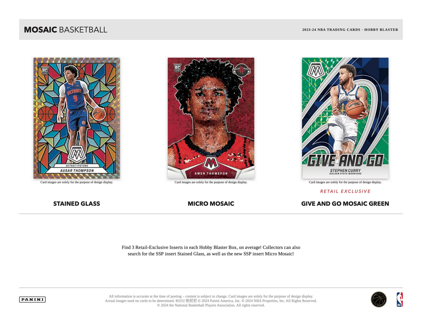 2023/24 Panini Mosaic Basketball Hobby Blaster Box