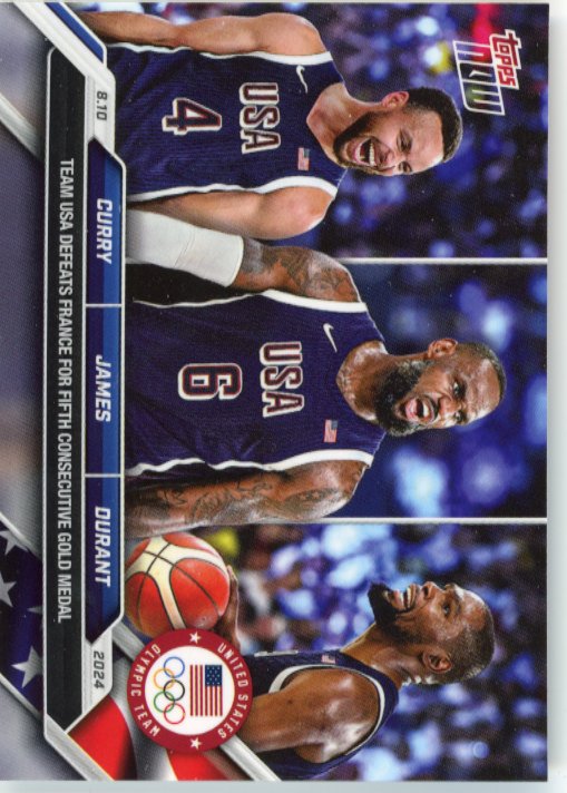 2024 Topps Now Stephen Curry Lebron James Kevin Durant #26 - United States Olympic Team