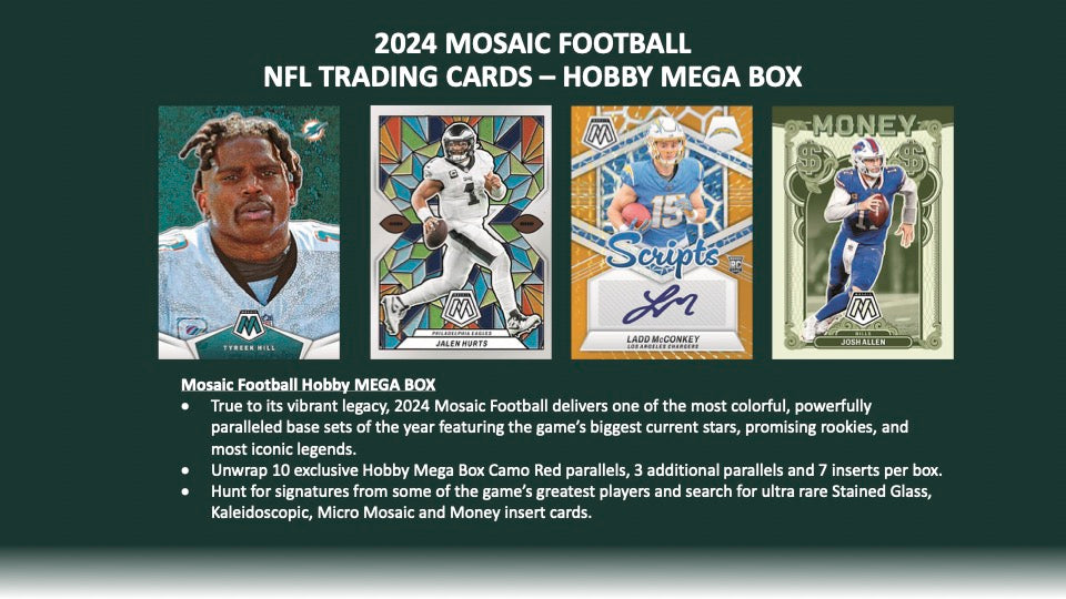 PRESALE - 2024 Panini Mosaic Football Hobby Mega Box