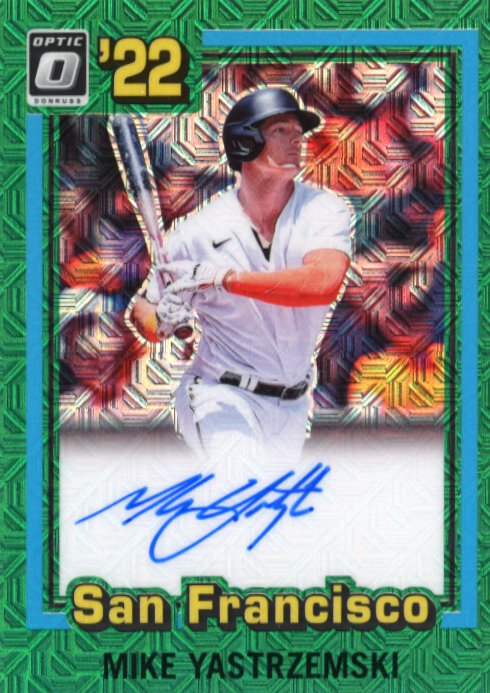 2022 Panini Donruss Optic Mike Yastrzemski #81S-MY - Autograph Green Mojo #/12 Giants