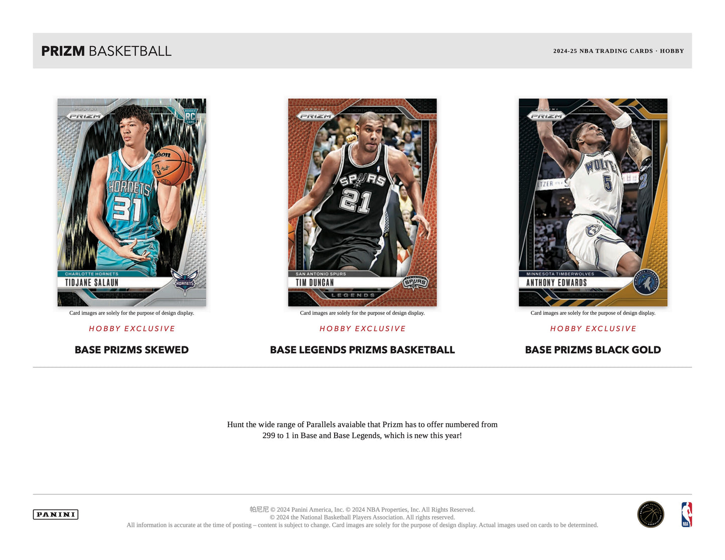 PRESALE - 2024/25 Panini Prizm Basketball Hobby Box