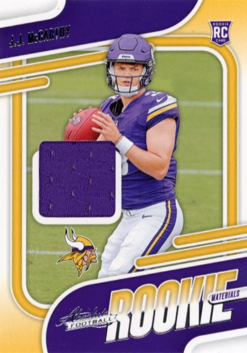 2024 Panini Absolute Rookie Materials JJ McCarthy RC #ARM-JMY - Patch Vikings