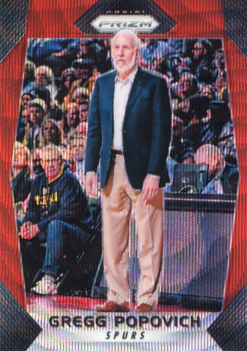 2017/18 Panini Prizm Gregg Popovich #300 - Red Shimmer Spurs