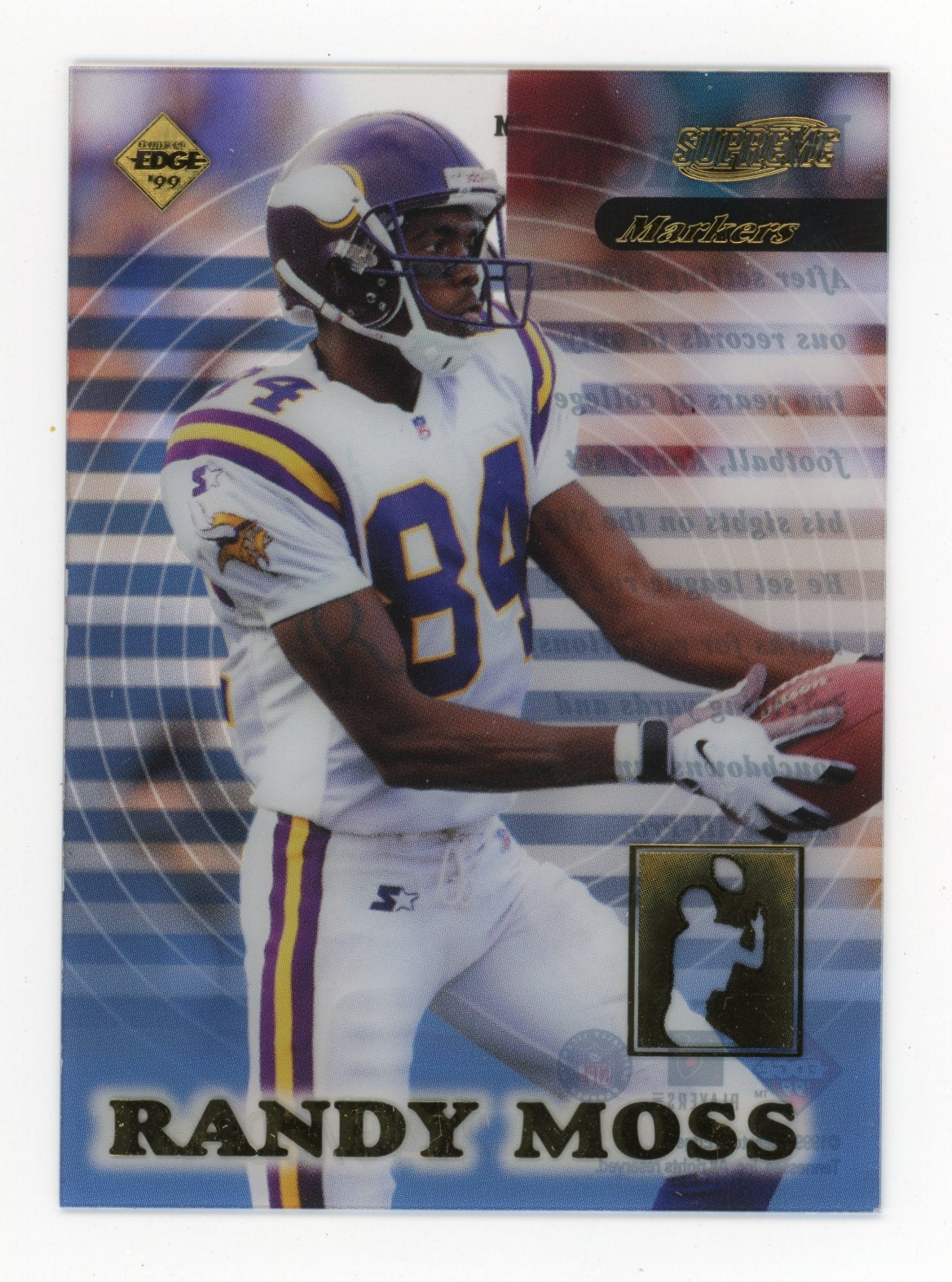 1999 Collector's Edge Supreme Markers Randy Moss #M07 - #/5000 Vikings