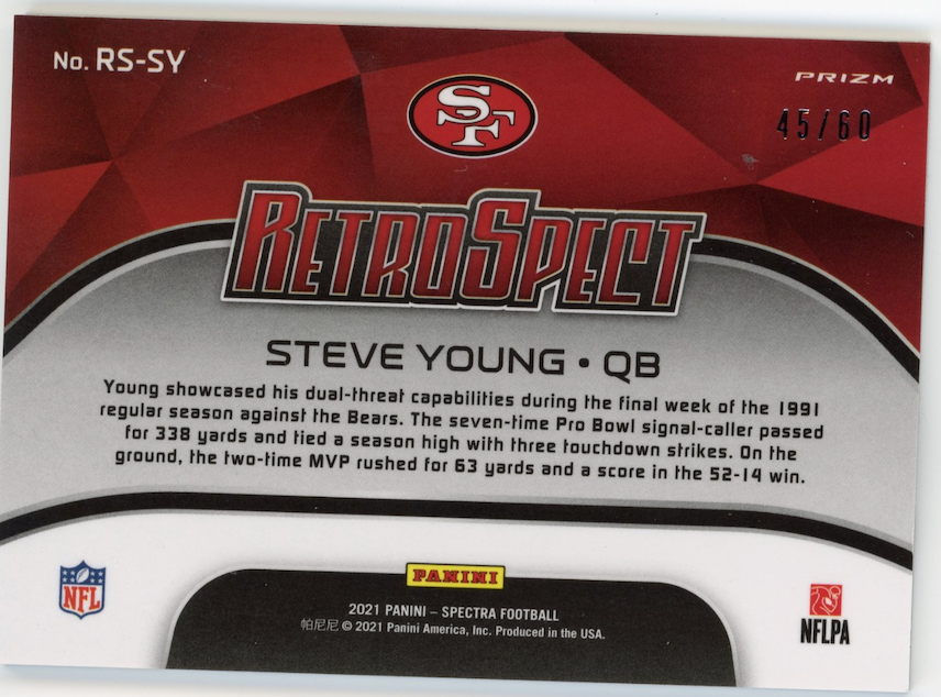 2021 Panini RetroSpect Steve Young #RS-SY - #/60 Blue Diso