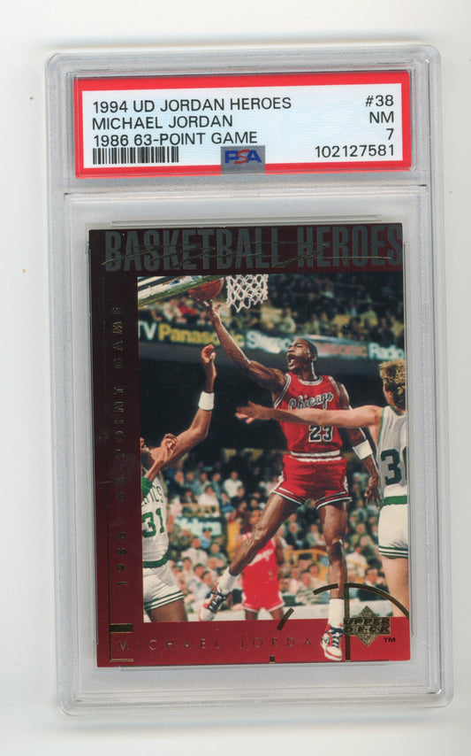 1994 Upper Deck Michael Jordan #38 - 1986 63-Point Game Bulls