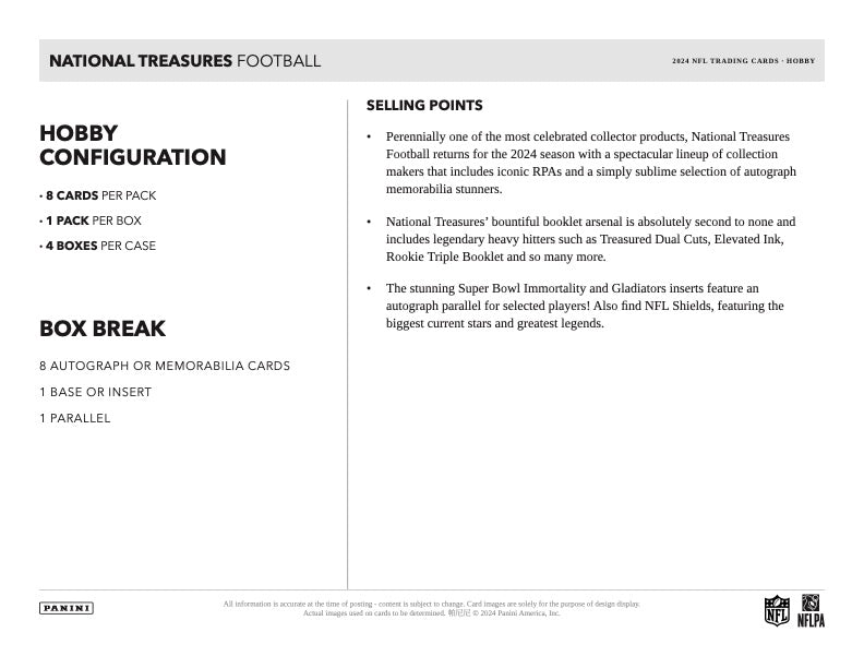 2024-25 Panini National Treasures Football Hobby Box