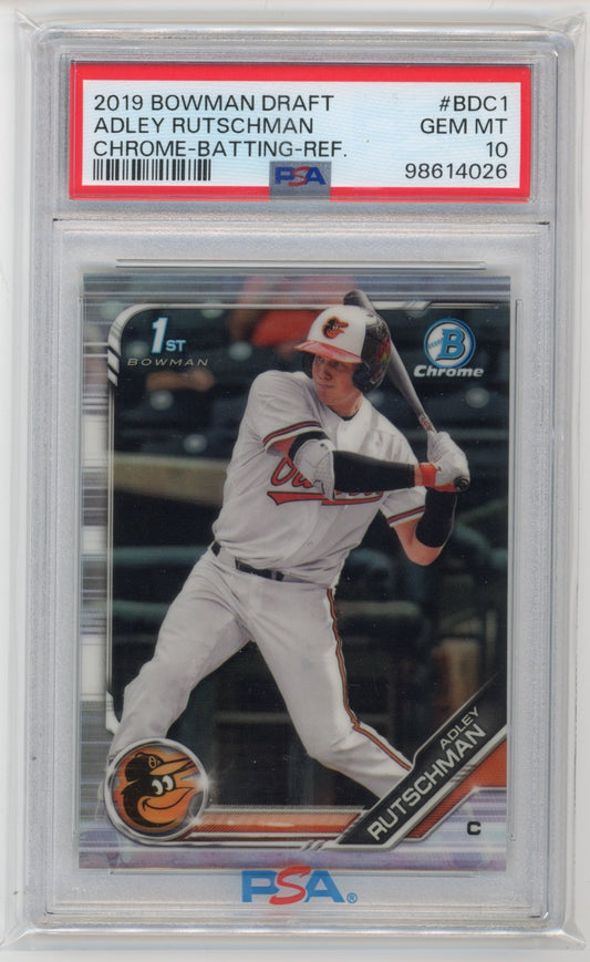 2019 Bowman Draft Adley Rutschman 1st Bowman #BDC1 - PSA 10 Refractor Orioles