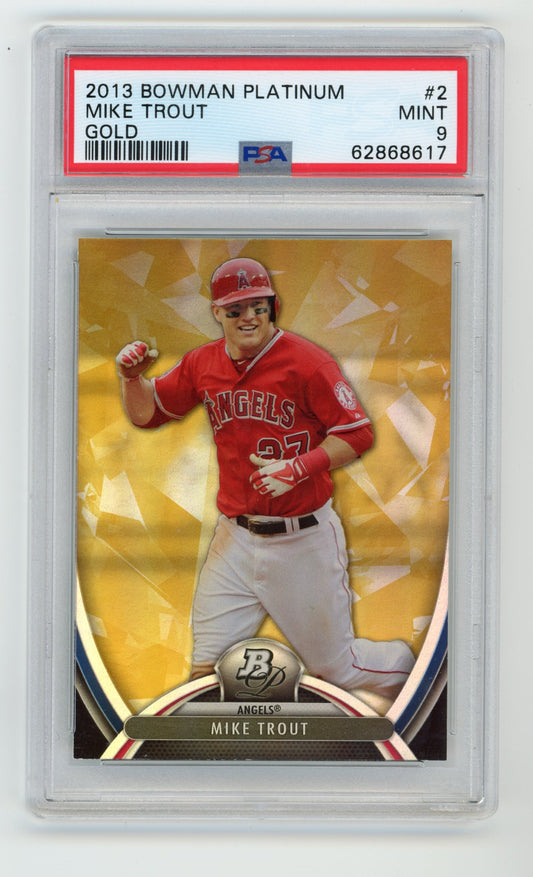 2013 Topps Bowman Platinum Mike Trout #2 - PSA 9 Gold Angels