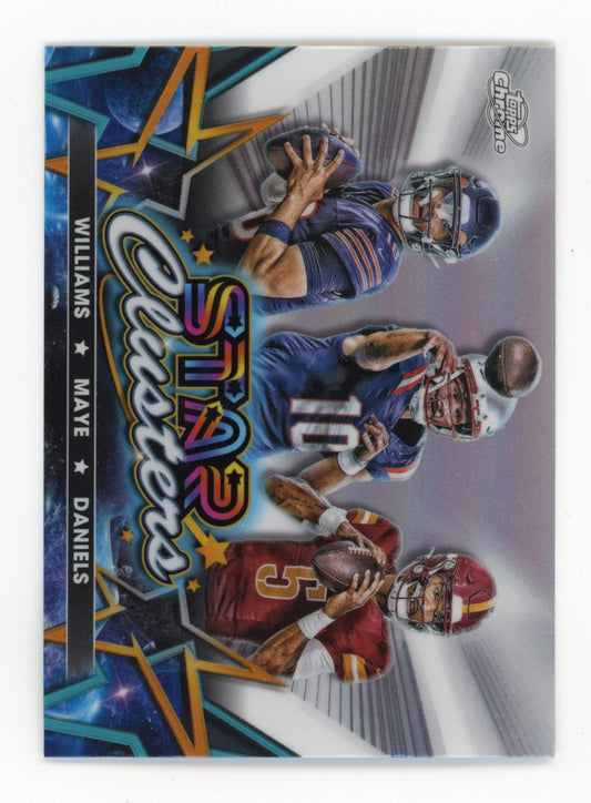 2024 Topps Chrome Caleb Williams/Drake Maye/Jaden Daniels Rookie #SCL-1 - Star Crushers Bears/Patriots/Commanders