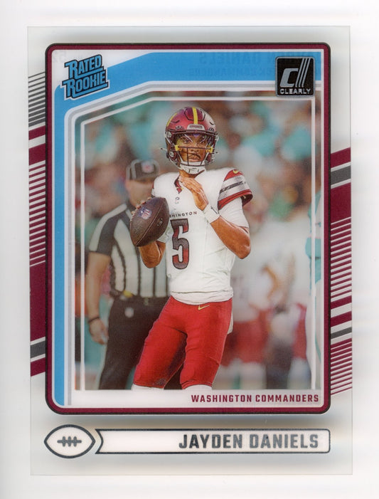 2024 Panini Clearly Donruss Jayden Danies Rated Rookie #52 - Commanders