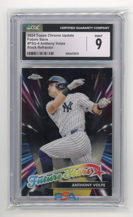 2024 Topps Chrome Anthony Volpe Future Stars #FSU-4 - #/10 Black CGC 9 Yankees