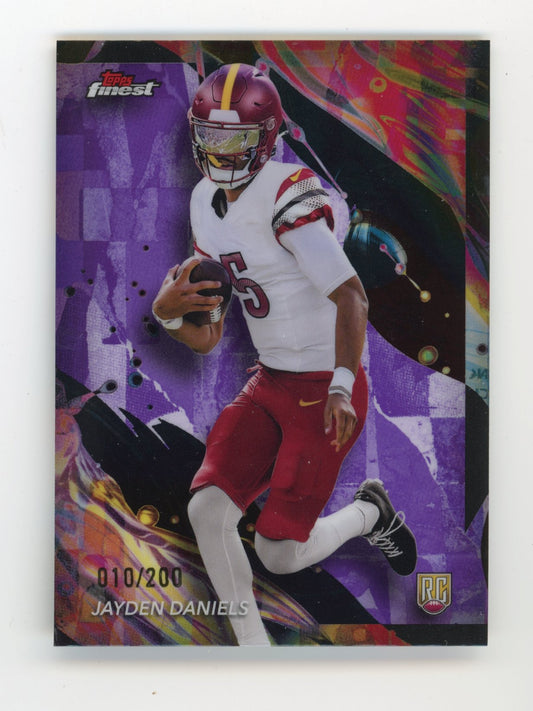 2024 Topps Finest Jayden Daniels Rookie RC #167 - #/200 Purple Commanders
