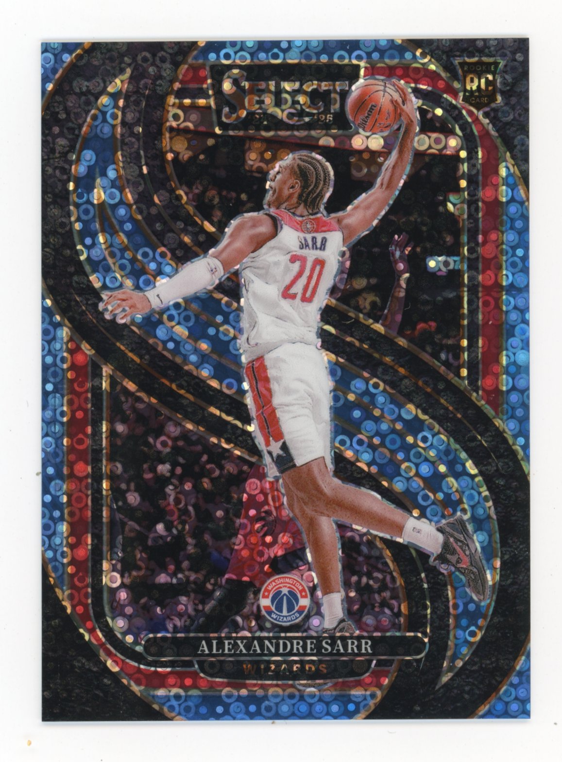 2024-25 Panini Select Alexandre Sarr Rookie RC #185 - #/99 Blue Disco Wizards