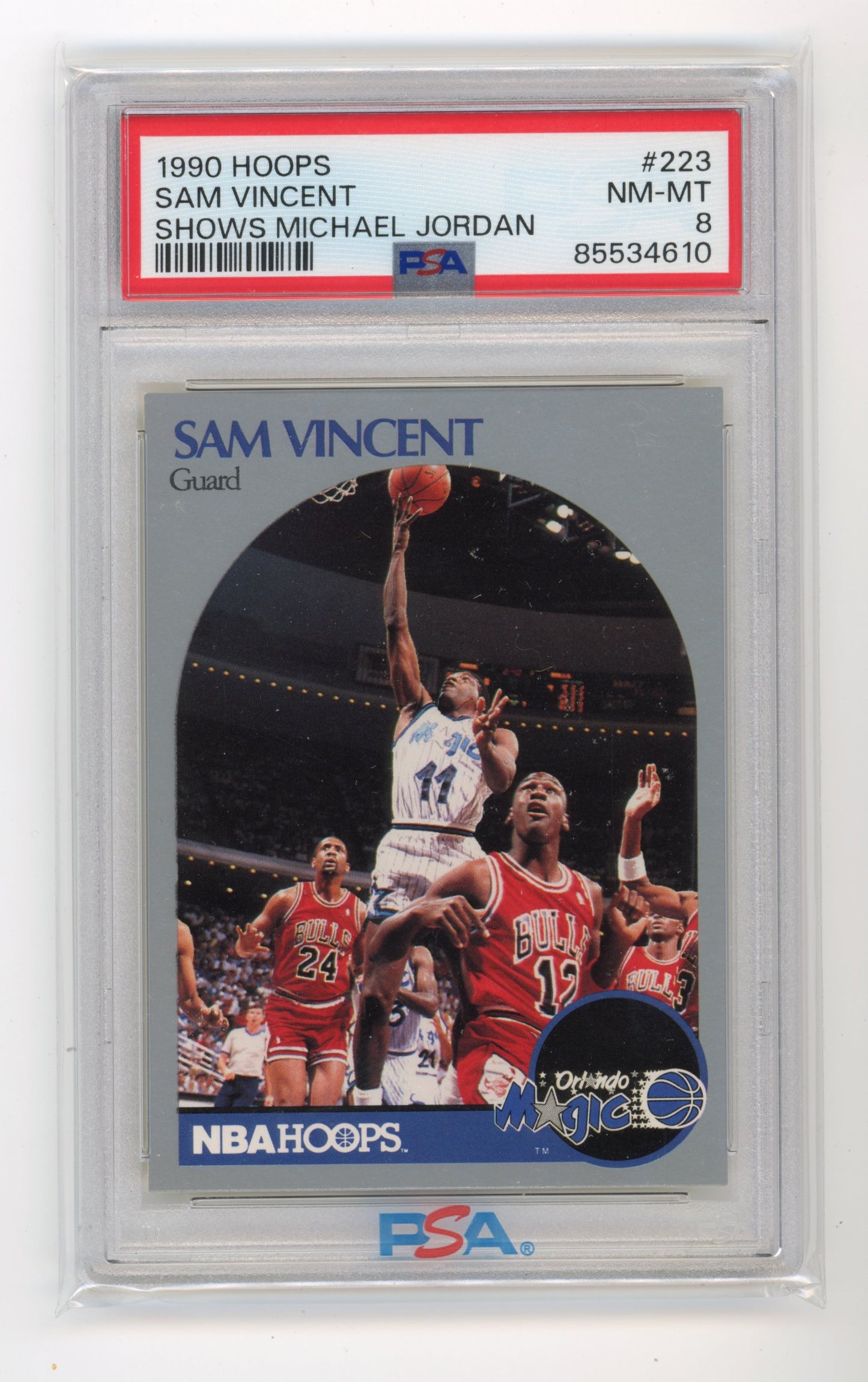 1990 NBA Hoops Sam Vincent #223 - PSA 8 Magic