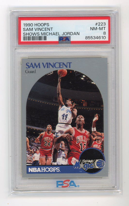 1990 NBA Hoops Sam Vincent #223 - PSA 8 Magic
