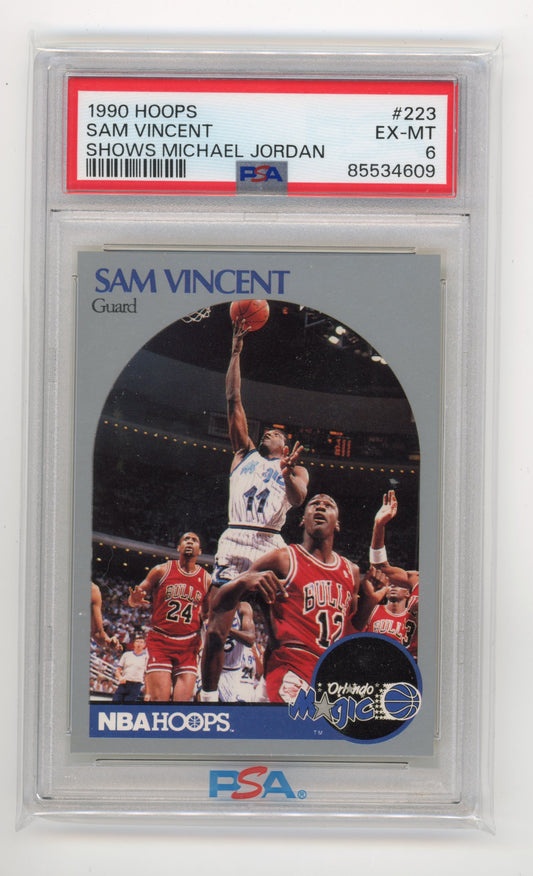 1990 NBA Hoops Sam Vincent #223 - PSA 6 Magic
