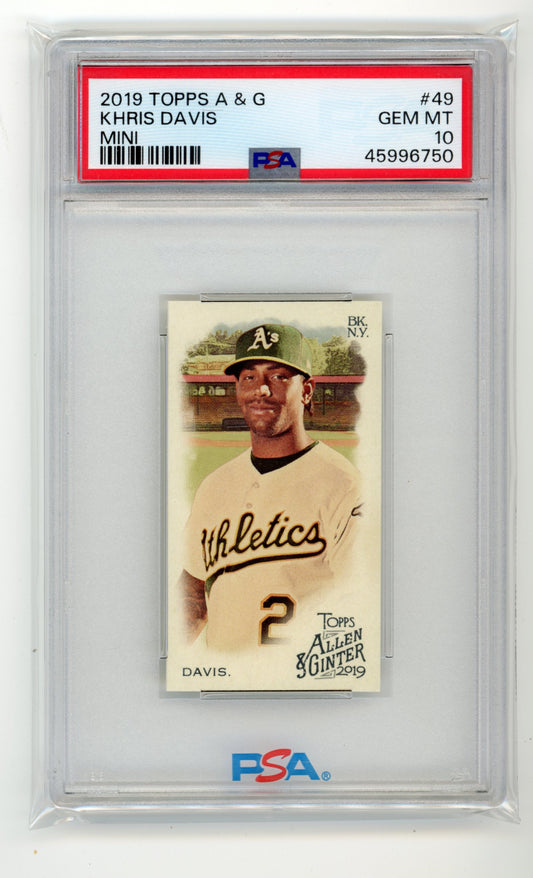 2019 Topps Allen & Ginter Khris Davis Mini #49 - PSA 10 Athletics
