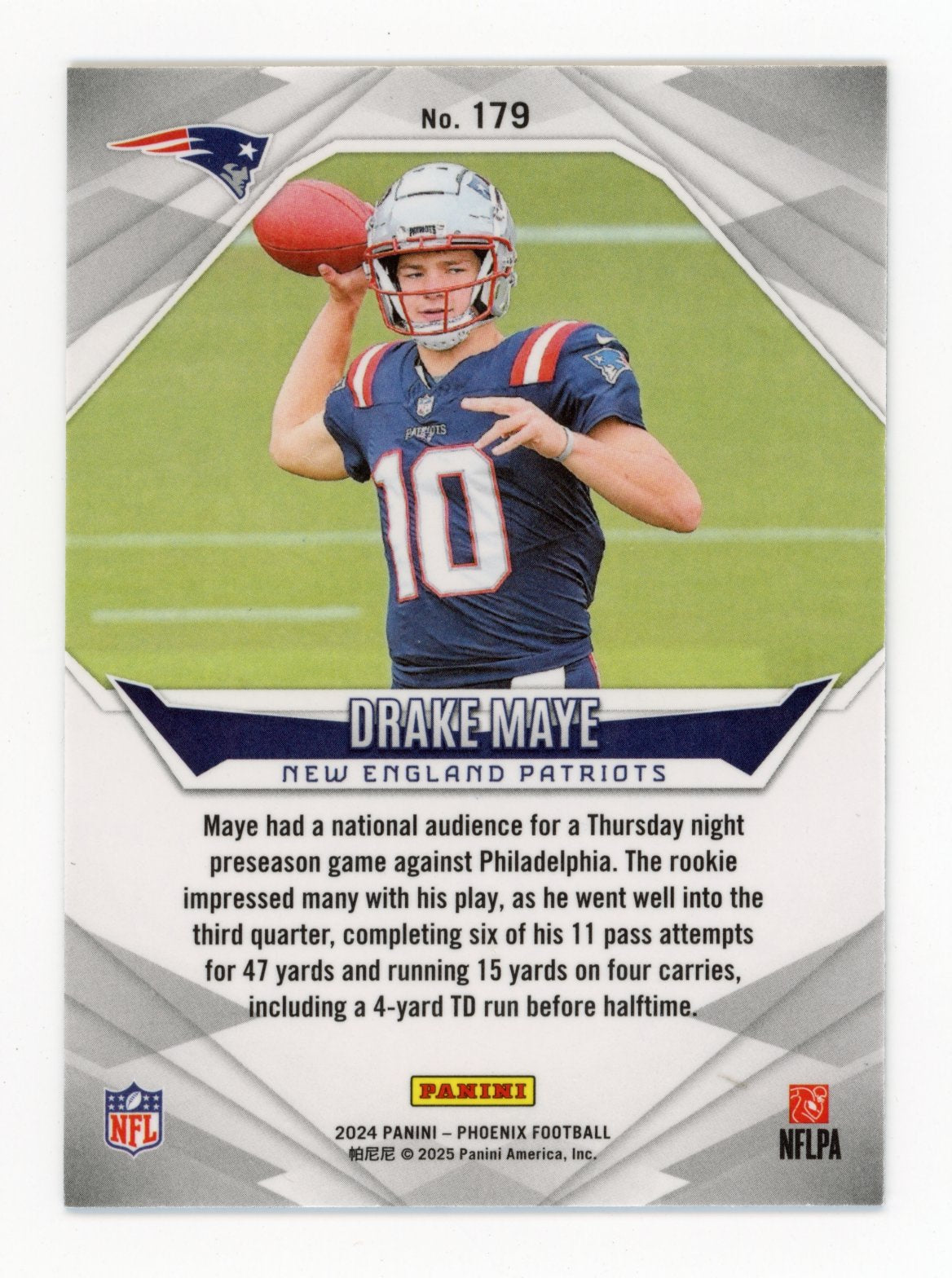 2024 Panini Phoenix Drake Maye Rookie - Patriots